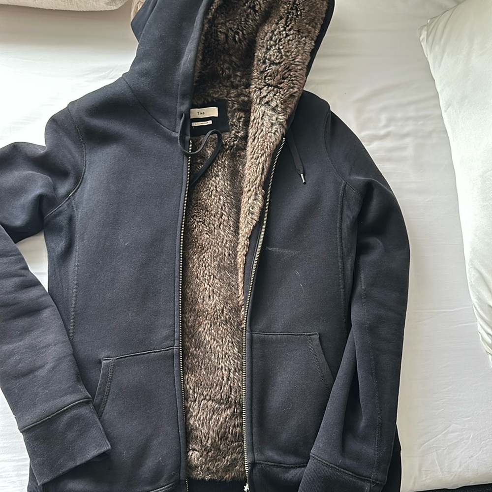 TNA fur hoodie